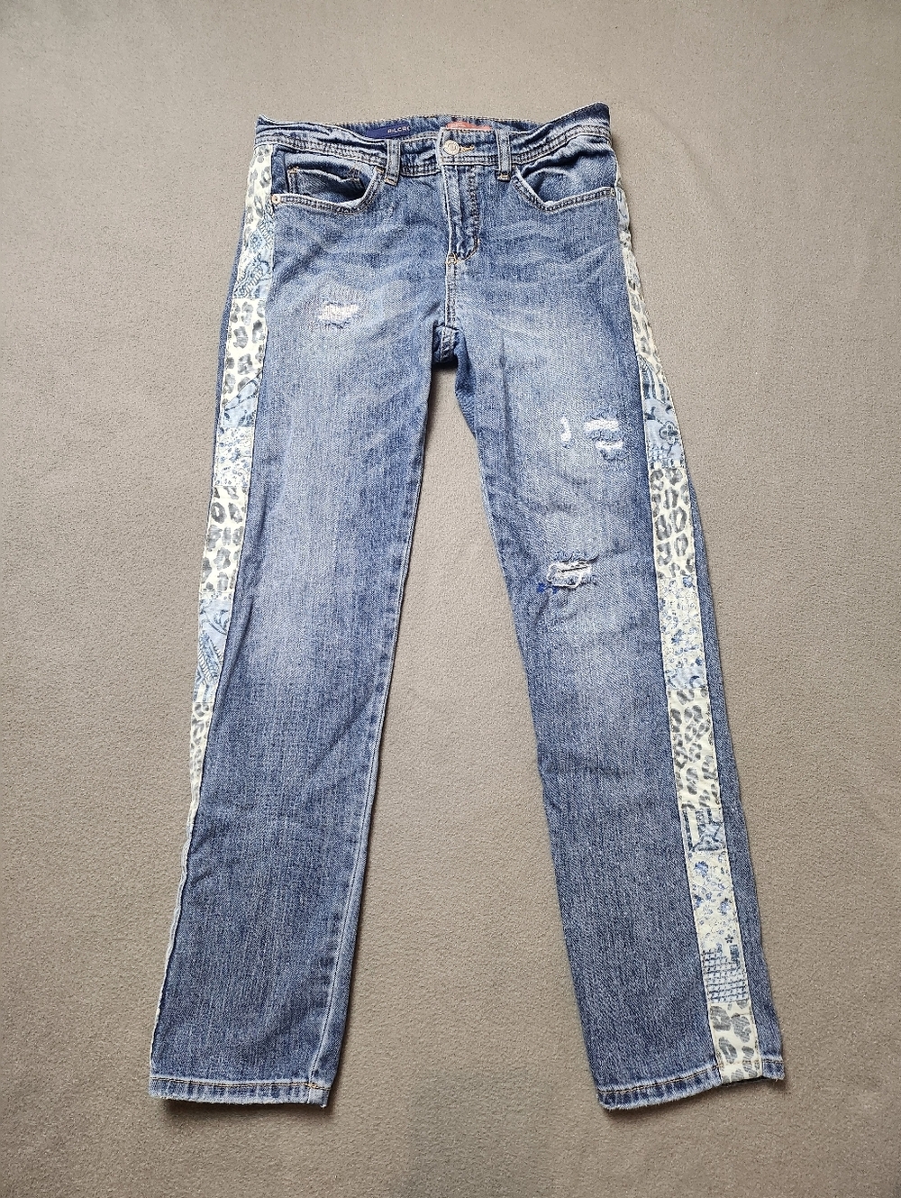 Anthropologie Pilcro Distressed Side-Stripe Slim Boyfriend Crop Jeans Sz 25